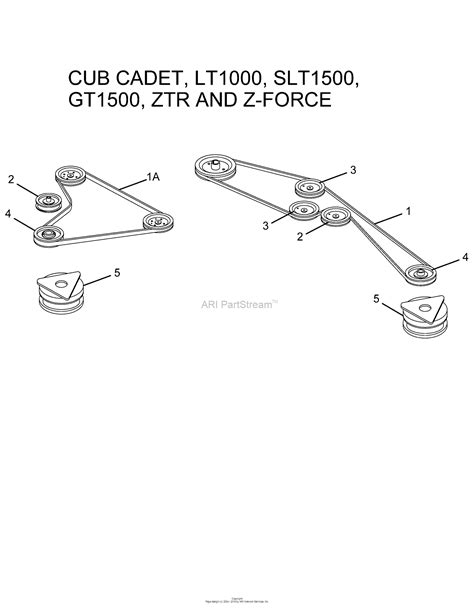 The Cub Cadet Z-Force, also known as a RZT series zero turn lawn mower, uses a traditional drive belt to run the mower deck. Although the engine mounts to the back of the mower, a PTO.... Cub cadet z force 44 pto belt diagram